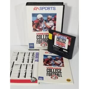 Bill Walsh College Football Sega Genesis game 1993 cartridge case manual tested